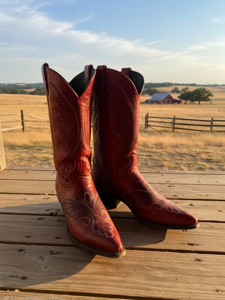 Vintage 1990's Code West Deep Red Cowgirl Boots Size 9m